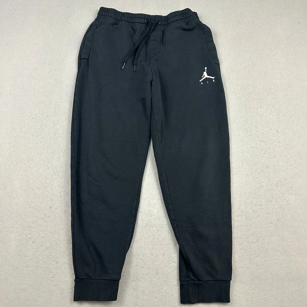 Jordan Pants Men Medium Black Solid Jogger Sweatpants Jumpman Basketball M